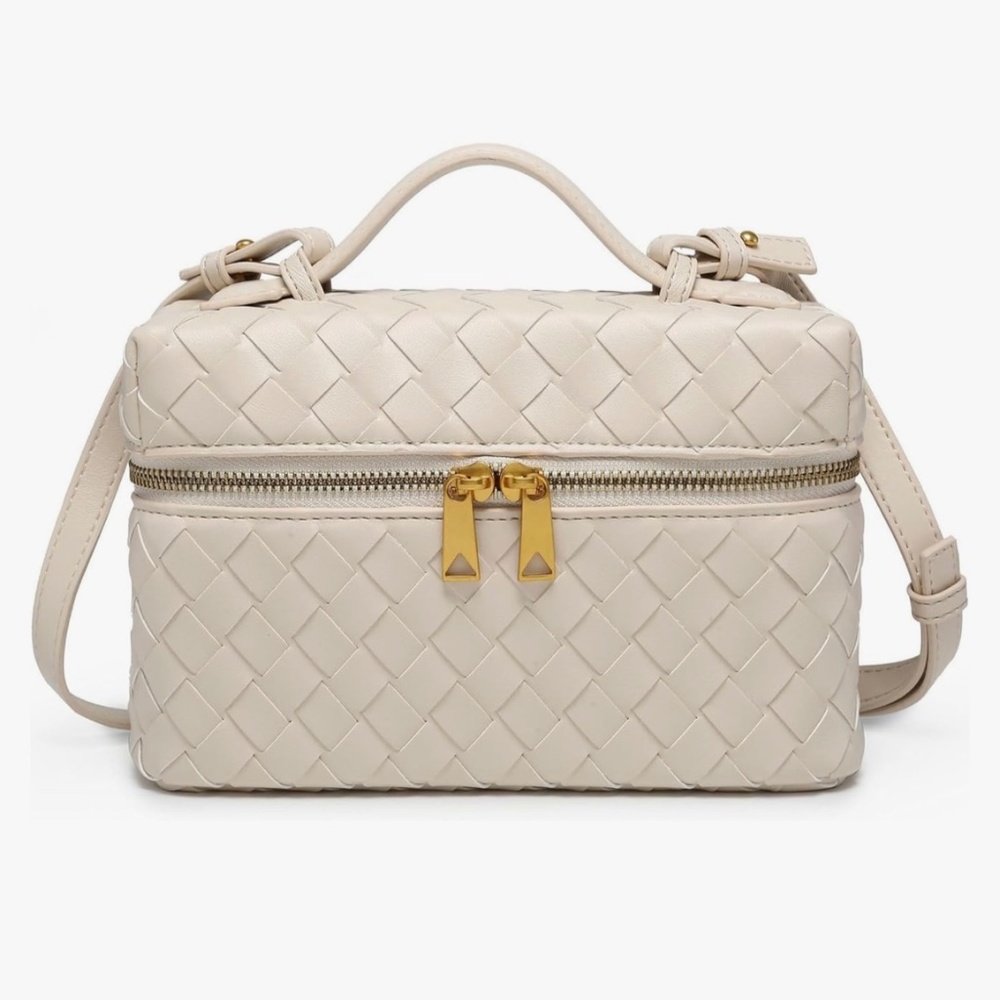 Top Handle Woven Crossbody Bag
